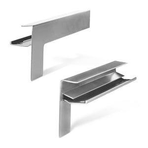 1x Set Abschlüsse Fensterbank Aluminium Silber EV1 (1x RE und 1x LI) Putz-Mauerwerk