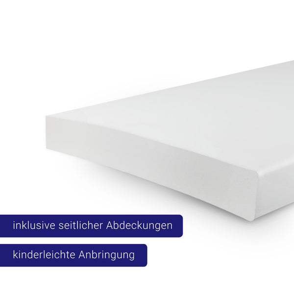 Fensterbank Renovierung „Weiß“ Tiefe 380mm Kunststoff inkl. Seitenabsc -  Kunststoff-Metallhandel