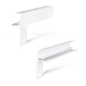 1x Set Abschlüsse Fensterbank Aluminium Weiß (1x RE und 1x LI) Putz-Mauerwerk