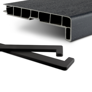 1x Set Endstücke PVC Anthrazit Innenfensterbank (1x rechts und 1x links) Verschiedene Tiefen