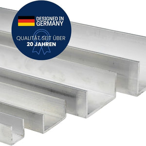 „U Profil Aluminium“ 1000mm Länge / für Innen- & Außen / robustes & langlebiges Aluprofil / korrosionsbeständig