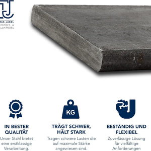 Flachstahl S235 / 1500 - 2000mm Länge / schwarz gewalzt / Stahlplatte Flacheisen