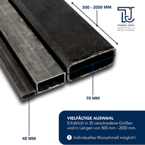 Stahl Rechteckrohr S235 / 1500 - 2000mm Länge / Rechteckiges Hohlprofil Stahlrohr