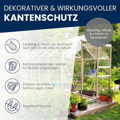 „Winkelprofil Aluminium“ 1000mm Länge / für Innen- & Außen / robustes & langlebiges Aluprofil / korrosionsbeständig