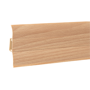 Sockelleiste Buche / PVC Fußleisten Sockelleisten 62 mm Höhe aus Kunststoff mit Kabelkanal