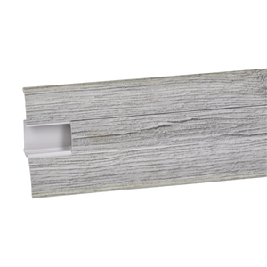 Sockelleiste Eiche Calisto / PVC Fußleisten Sockelleisten 62 mm Höhe aus Kunststoff mit Kabelkanal