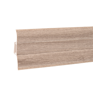 Sockelleiste Weißeiche / PVC Fußleisten Sockelleisten 62 mm Höhe aus Kunststoff mit Kabelkanal