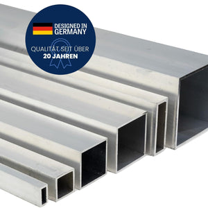 „Vierkantrohr Aluminium“ 1000mm Länge / für Innen- & Außen / robustes & langlebiges Aluprofil / korrosionsbeständig