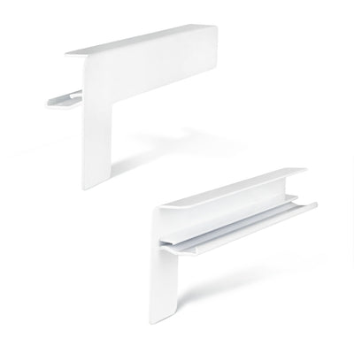 1x Set Abschlüsse Fensterbank Aluminium Weiß (1x RE und 1x LI) Putz-Mauerwerk