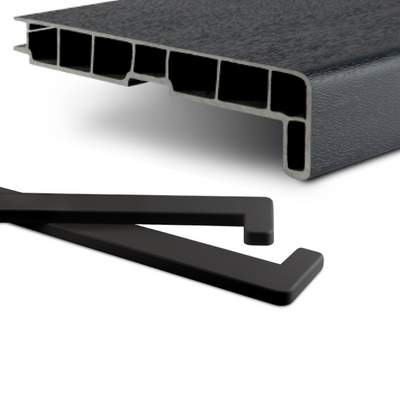 1x Set Endstücke PVC Anthrazit Innenfensterbank (1x rechts und 1x links) Verschiedene Tiefen
