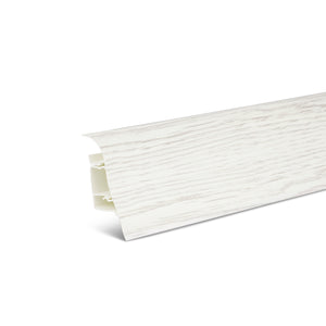 Sockelleiste Eiche Weiß / PVC Fußleiste / Sockelleiste mit Kabelkanal/Kunststoff Sockelleiste als Robuste Fußleiste
