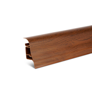 Sockelleiste Nussbaum / PVC Fußleiste / Sockelleiste mit Kabelkanal/Kunststoff Sockelleiste als Robuste Fußleiste