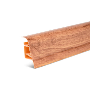 Sockelleiste Nussbaum hell / PVC Fußleiste / Sockelleiste mit Kabelkanal/Kunststoff Sockelleiste als Robuste Fußleiste